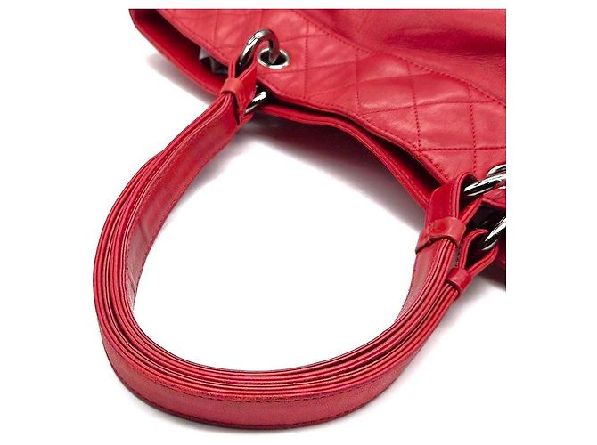 Chanel Borsa Tote CC Cabaret con frange e catena Rosso - vista 5