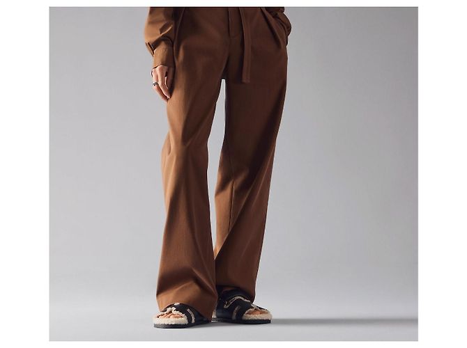 Hermès Sandali Cipre in shearling nero Multicolore - vista 10