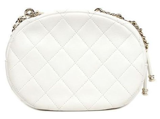 Chanel Borsa a tracolla bianca con borchie e catena Bianco - vista 3