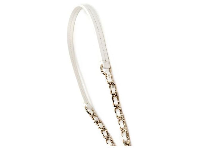 Chanel Bolsa de ombro com aba acolchoada branca Branco - vista 7