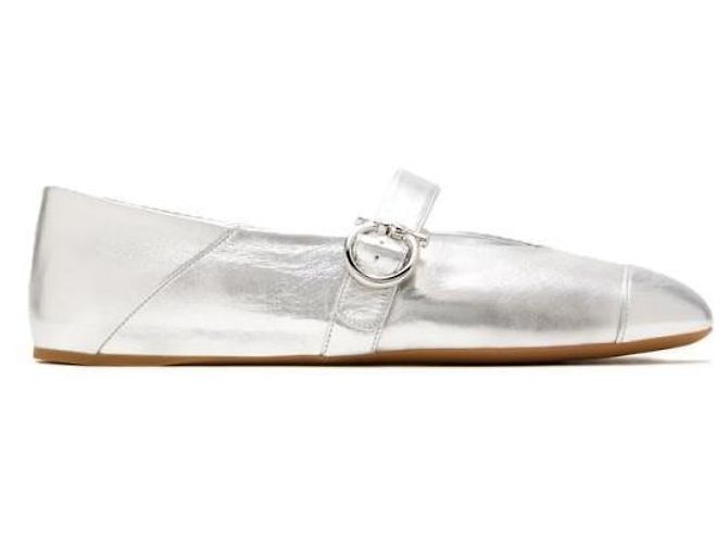 Salvatore Ferragamo Ballerine Gancini Argento - vista 3