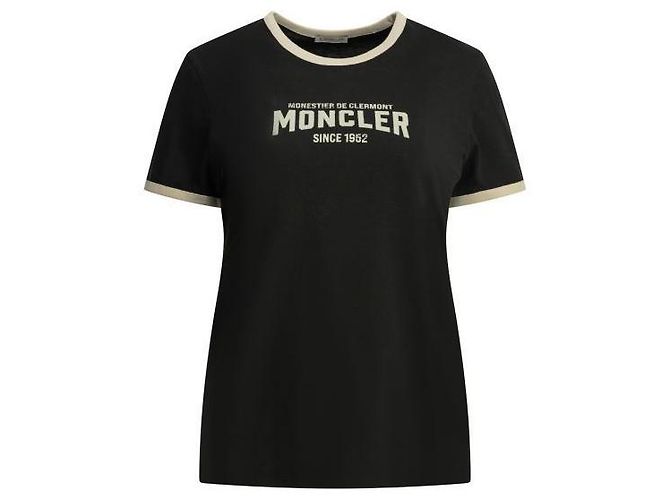 Moncler Jersey T-Shirt mit Flockdruck-Logo Weiß - Ansicht 3
