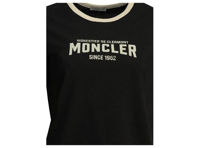 Moncler Jersey T-Shirt mit Flockdruck-Logo Weiß - Ansicht 5