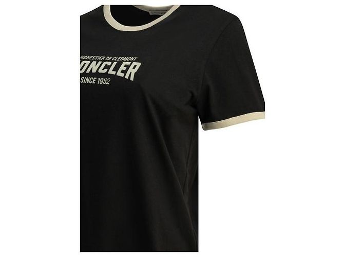 Moncler Jersey T-Shirt mit Flockdruck-Logo Weiß - Ansicht 6