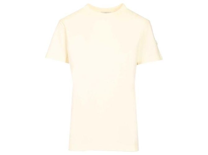 Moncler T-shirt in cotone con ricamo del logo Bianco - vista 3