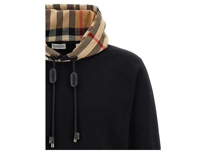 Burberry Check Baumwoll-Kapuzenpullover Schwarz - Ansicht 5