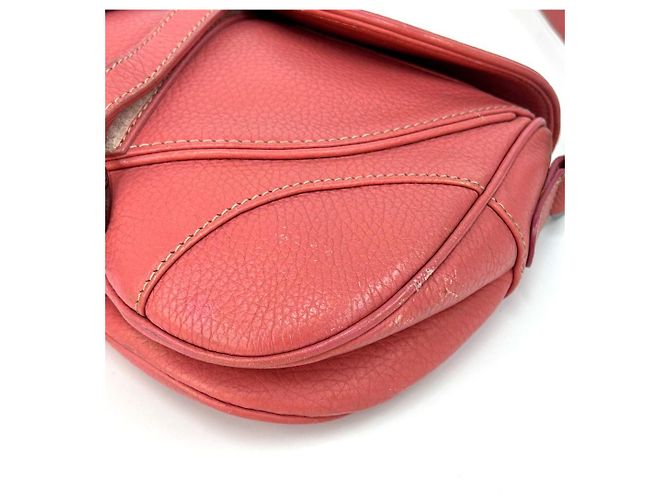 Dior Borsa a tracolla saddle in pelle rosa - vista 10
