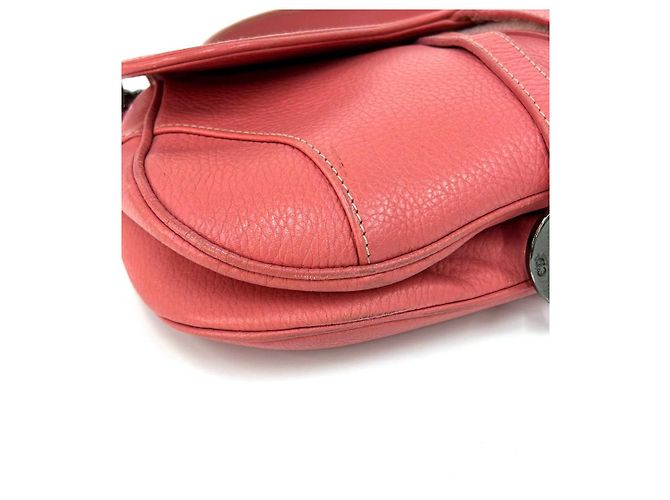 Dior Borsa a tracolla saddle in pelle rosa - vista 11