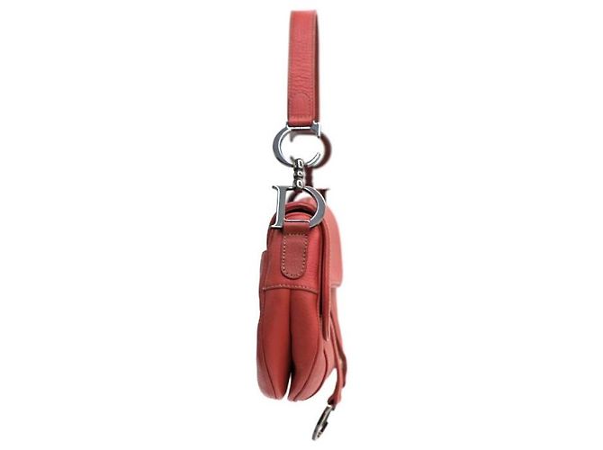 Dior Borsa a tracolla saddle in pelle rosa - vista 3