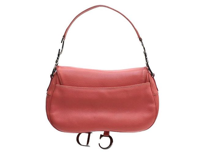 Dior Borsa a tracolla saddle in pelle rosa - vista 4