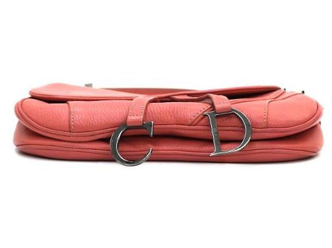 Dior Borsa a tracolla saddle in pelle rosa - vista 5