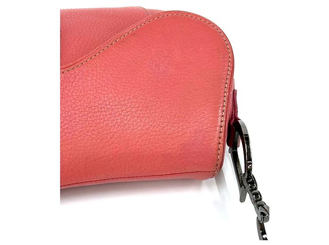 Dior Borsa a tracolla saddle in pelle rosa - vista 9