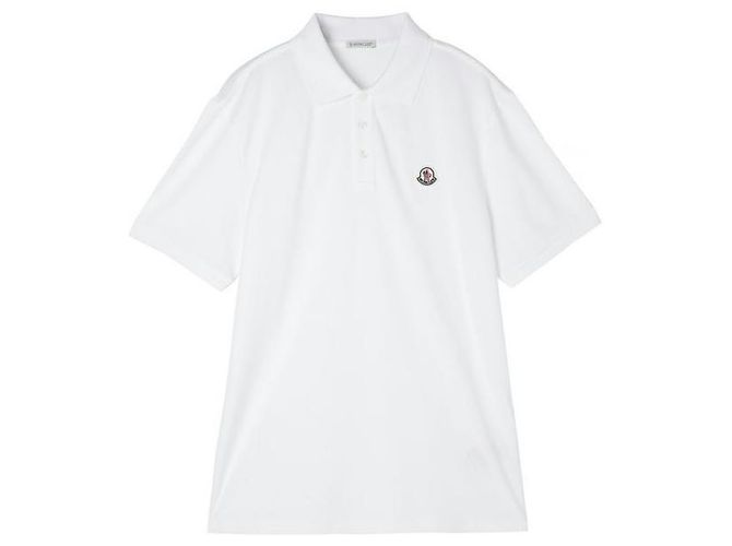 Moncler Polohemd aus Baumwoll-Piqué mit Logo-Patch Weiß - Ansicht 3