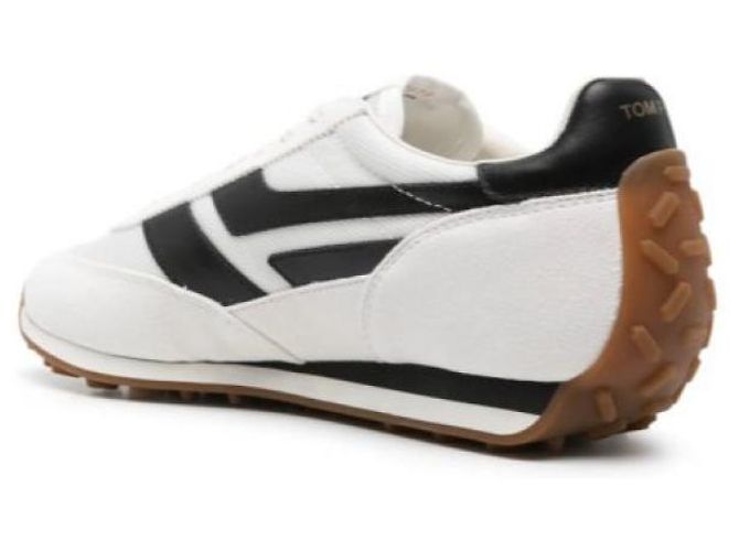 Tom Ford Sneakers in mix di camoscio Bianco - vista 5
