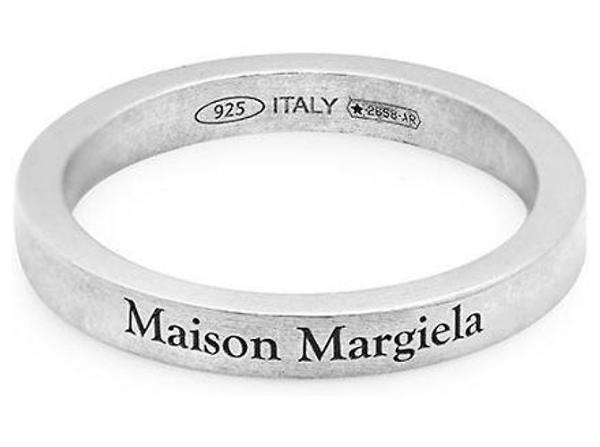 Maison Martin Margiela Anello in argento con incisione del logo - vista 3