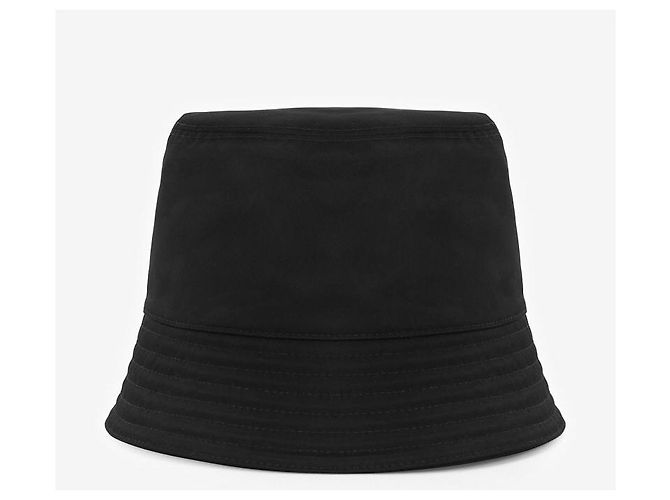 Prada Cappello Bucket Lina Nylon Triangle Logo da Uomo Nero - vista 6