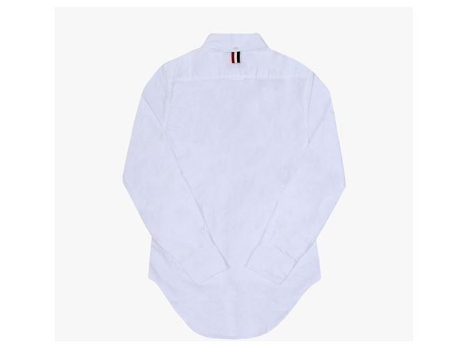 Thom Browne Camicia in popeline di grosgrain con righe nascoste da donna Bianco - vista 5