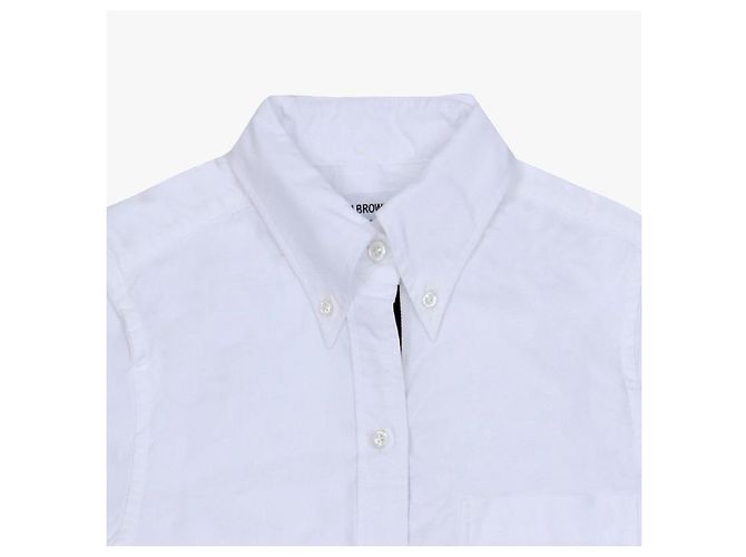 Thom Browne Camicia in popeline di grosgrain con righe nascoste da donna Bianco - vista 6