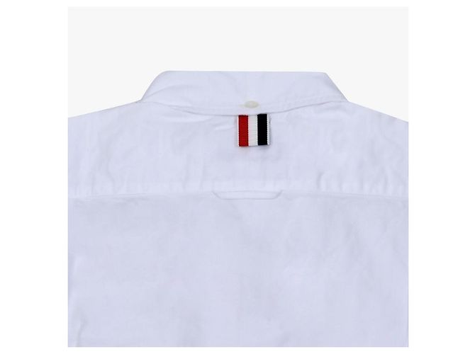 Thom Browne Camicia in popeline di grosgrain con righe nascoste da donna Bianco - vista 8