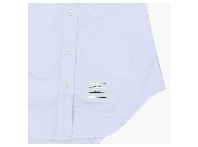 Thom Browne Camicia in popeline di grosgrain con righe nascoste da donna Bianco - vista 9