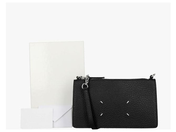 Maison Martin Margiela Borsa a tracolla WOC in pelle granulata con cuciture Nero - vista 10