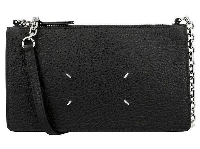 Maison Martin Margiela Borsa a tracolla WOC in pelle granulata con cuciture Nero - vista 3