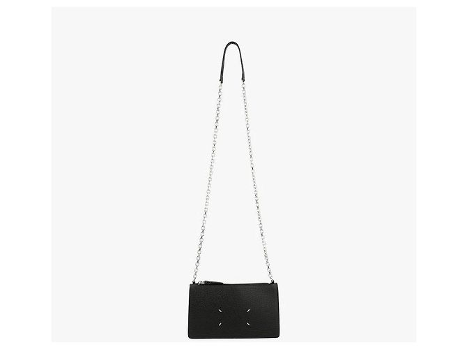 Maison Martin Margiela Borsa a tracolla WOC in pelle granulata con cuciture Nero - vista 7