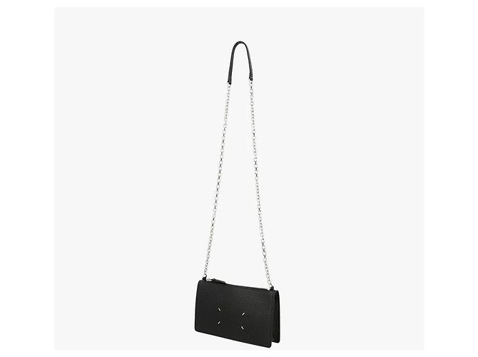 Maison Martin Margiela Borsa a tracolla WOC in pelle granulata con cuciture Nero - vista 8