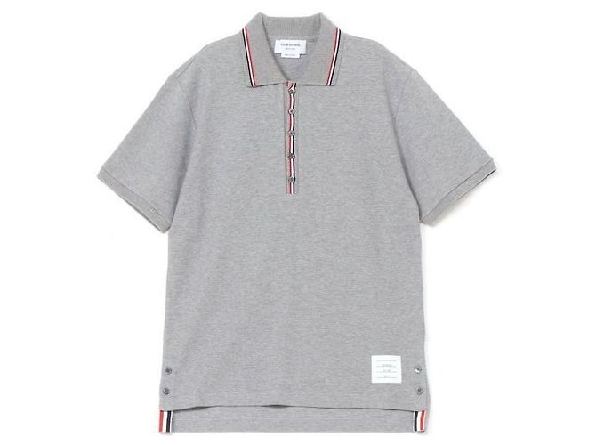 Thom Browne Polo aus Baumwolle mit Waffelrippen-Bündchen - Ansicht 3
