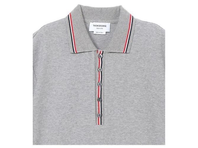Thom Browne Polo aus Baumwolle mit Waffelrippen-Bündchen - Ansicht 5