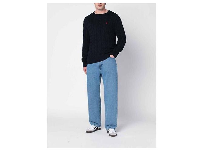Ralph Lauren Zopfstrick mit Pony-Logo Blau - Ansicht 5