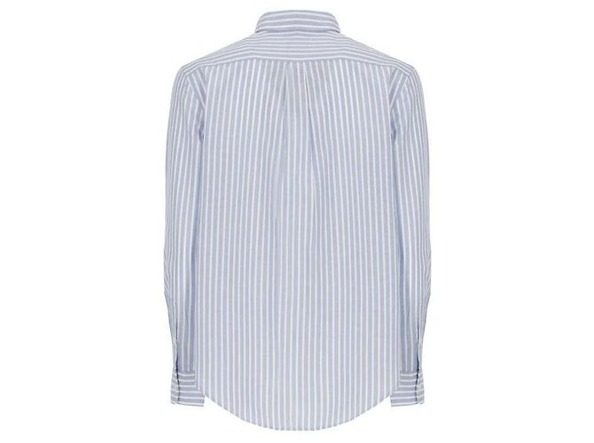 Ralph Lauren Camicia in cotone e lino a righe Classic Fit Blu - vista 5