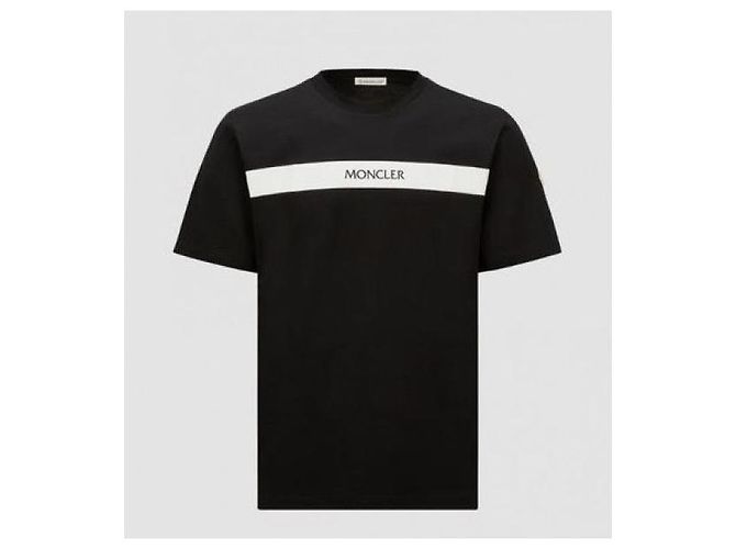 Moncler Logo Baumwoll-T-Shirt Schwarz - Ansicht 4