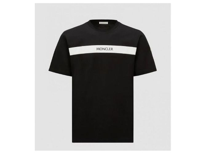 Moncler Logo Baumwoll-T-Shirt Schwarz - Ansicht 5