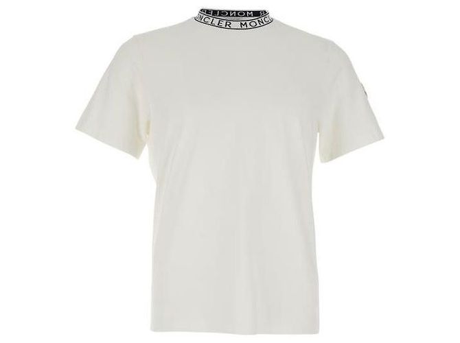 Moncler Baumwoll-T-Shirt mit Logo-Besatz - Ansicht 4