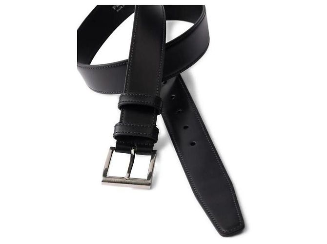 Prada Leather Silver Buckle Belt Black - view 5