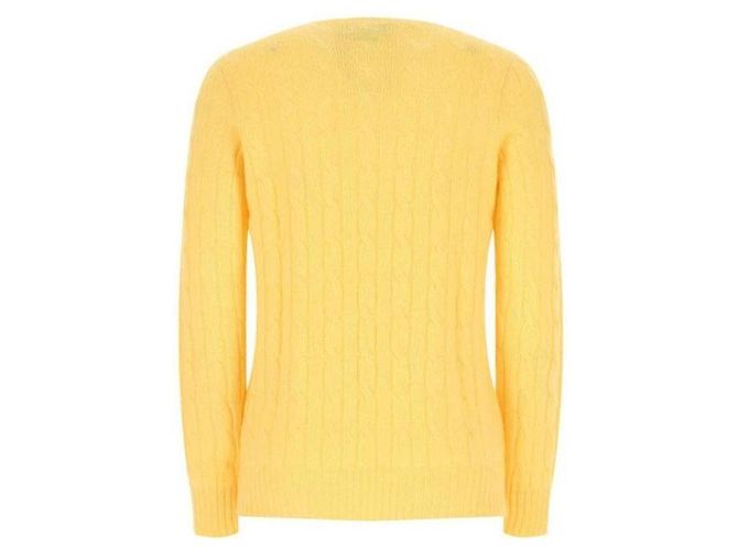 Ralph Lauren Suéter de cashmere icônico em tricô de tranças Amarelo - vista 5
