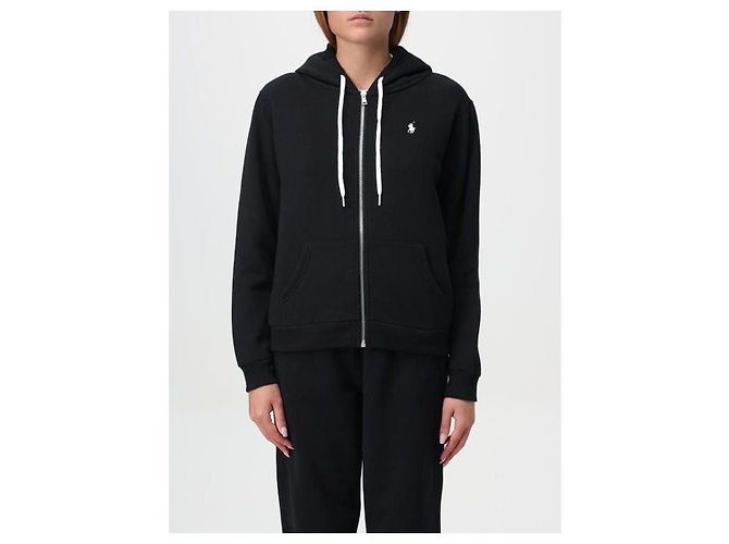 Ralph Lauren Moletom com capuz e zíper com logo Pony Preto - vista 4