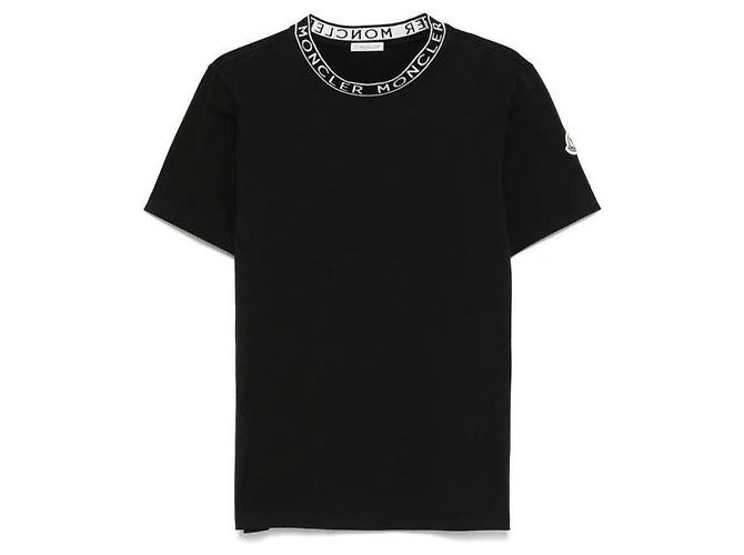 Moncler Baumwoll-T-Shirt mit Logo-Besatz - Ansicht 4