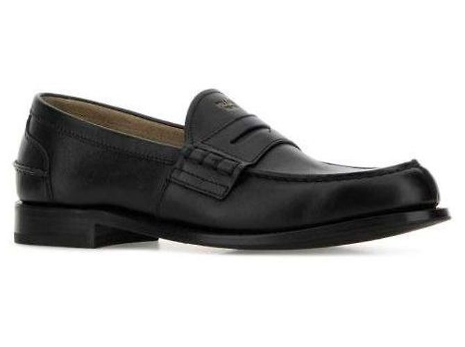 Prada Mocassino in pelle con logo lettering - vista 5