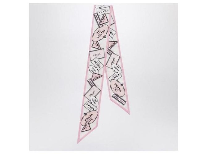 Prada Schmaler Seidentwill-Schal mit Print - Ansicht 4