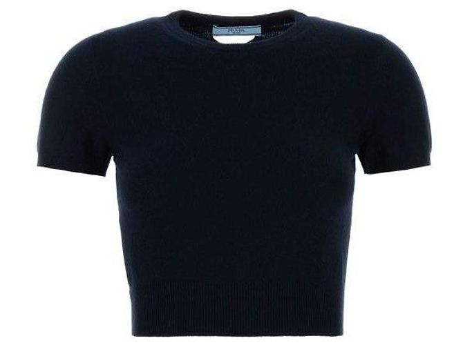 Prada Suéter de cuello redondo de cachemira Azul - vista 4
