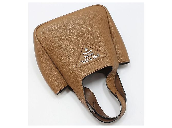Prada Mini borsa tote in Vitello Daino marrone - vista 3