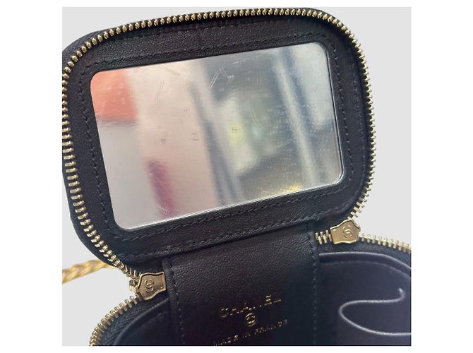 Chanel Vanity Square Caviar Heartball Black Nero - vista 11