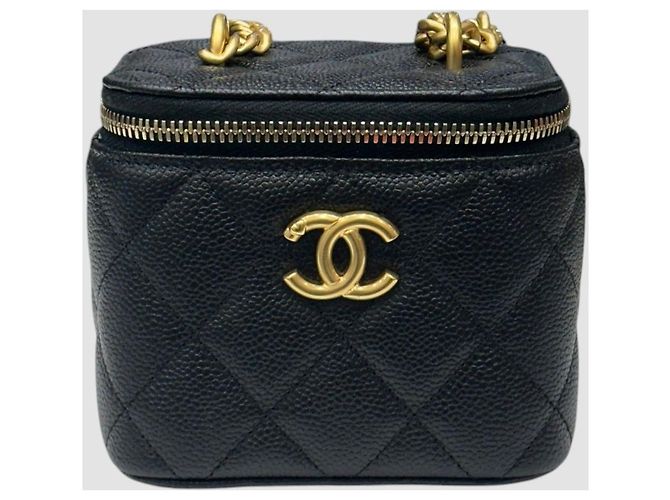 Chanel Vanity Square Caviar Heartball Black Nero - vista 2