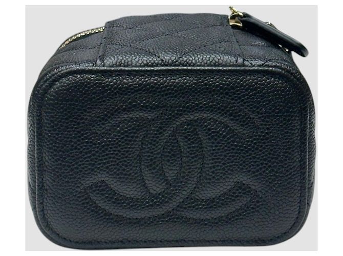 Chanel Vanity Square Caviar Heartball Black Nero - vista 7