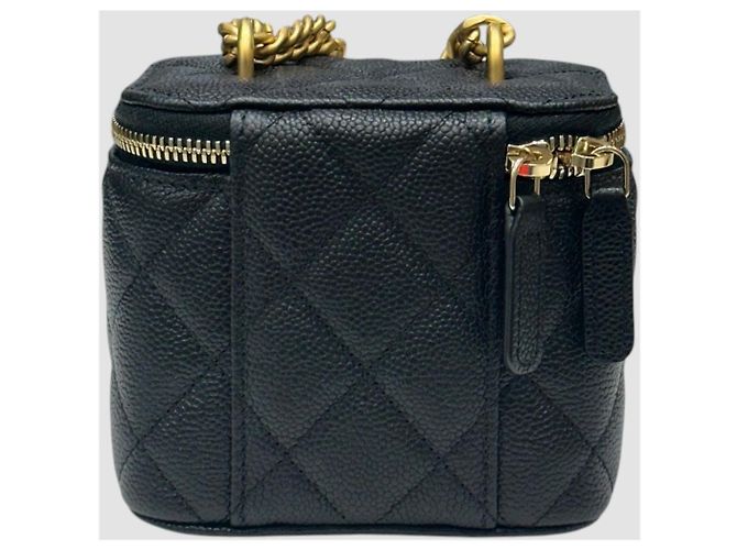 Chanel Vanity Square Caviar Heartball Black Nero - vista 8