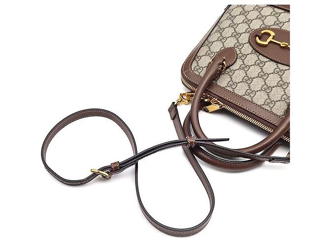 Gucci Borsa Horsebit con manico piccolo Marrone - vista 5