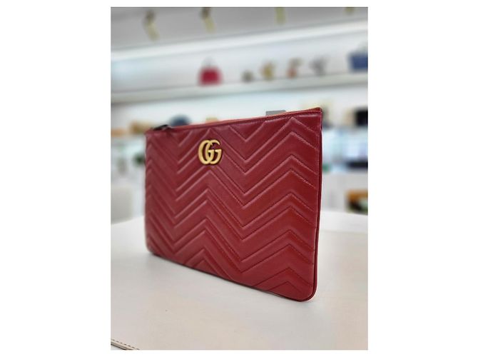 Gucci Clutch Marmont Rosso - vista 4