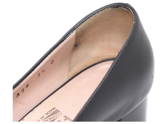 Salvatore Ferragamo Tacones de cuero Gancini patentado Negro - vista 14